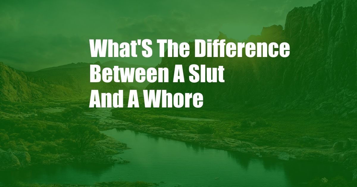 What'S The Difference Between A Slut And A Whore