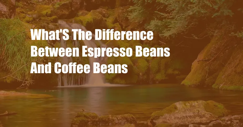 What'S The Difference Between Espresso Beans And Coffee Beans