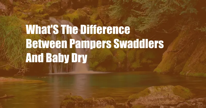 What'S The Difference Between Pampers Swaddlers And Baby Dry