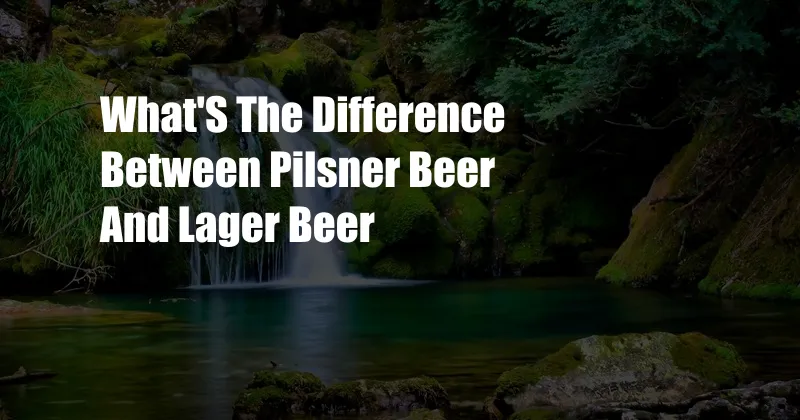 What'S The Difference Between Pilsner Beer And Lager Beer