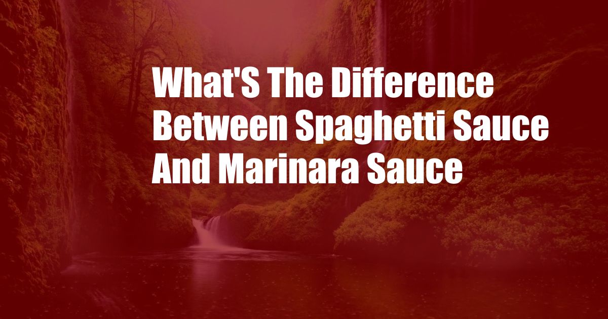 What'S The Difference Between Spaghetti Sauce And Marinara Sauce