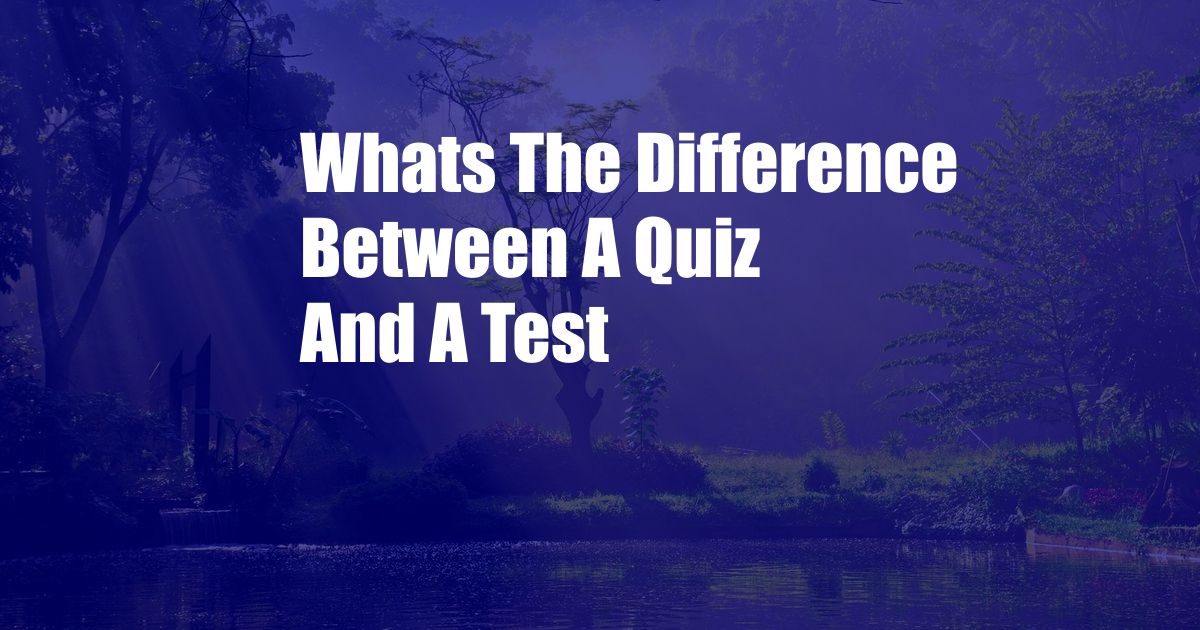 Whats The Difference Between A Quiz And A Test