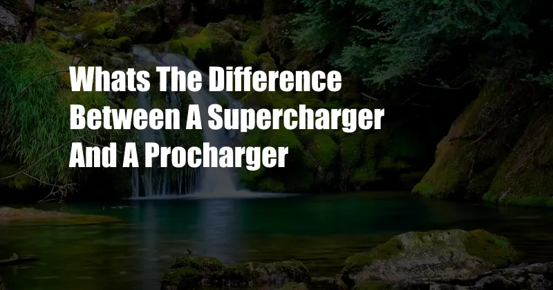 Whats The Difference Between A Supercharger And A Procharger
