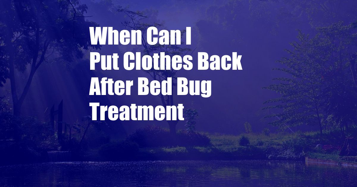 When Can I Put Clothes Back After Bed Bug Treatment