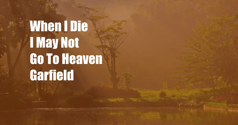 When I Die I May Not Go To Heaven Garfield