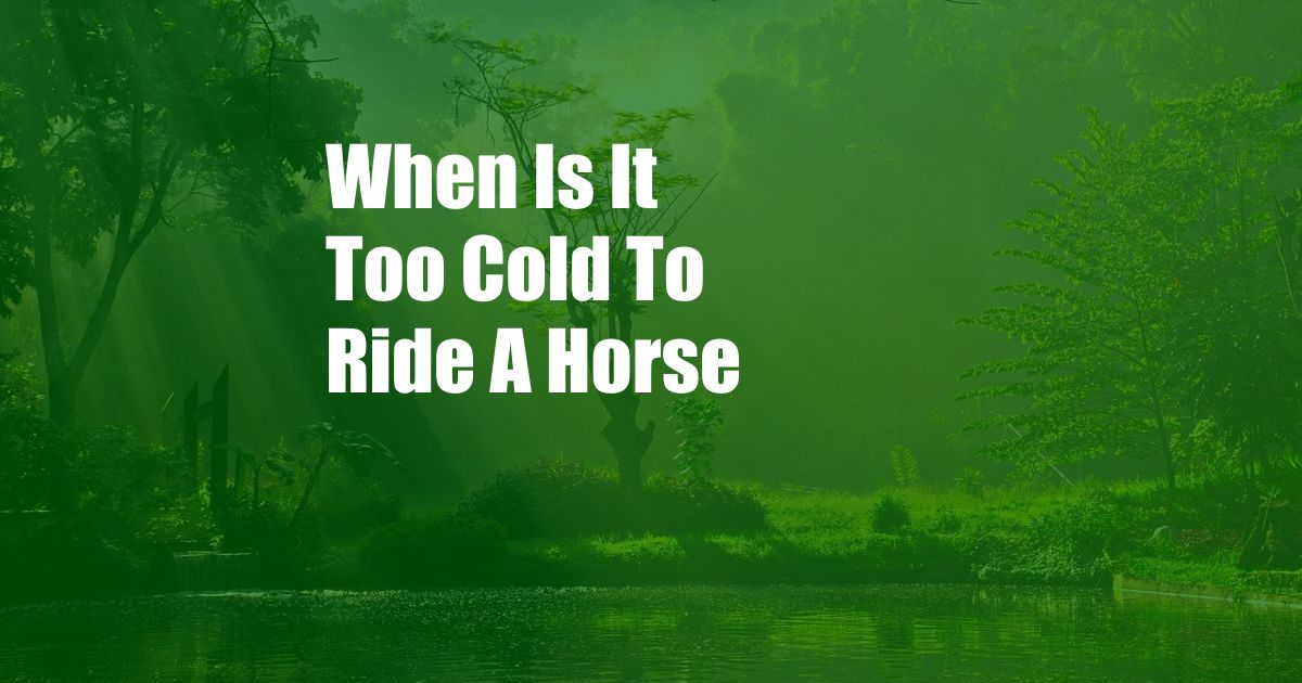 When Is It Too Cold To Ride A Horse
