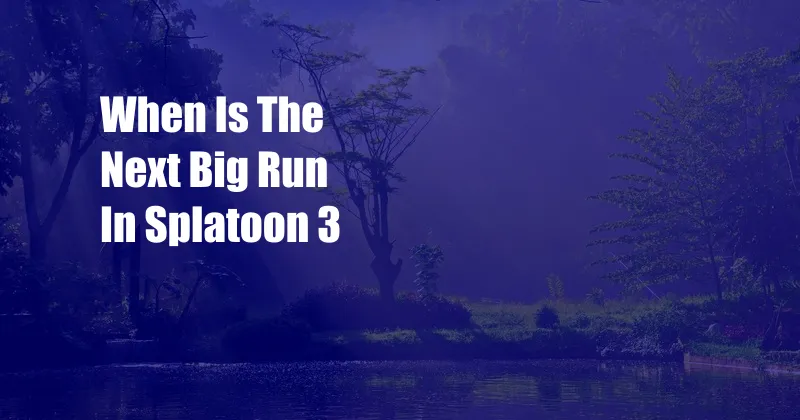 When Is The Next Big Run In Splatoon 3