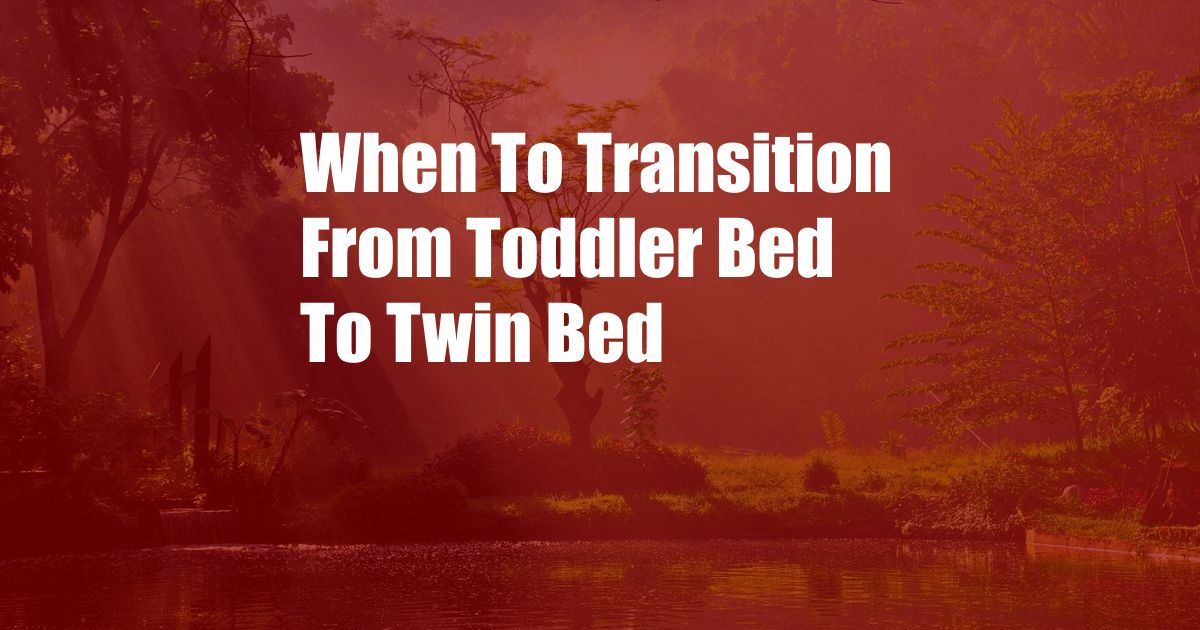 When To Transition From Toddler Bed To Twin Bed