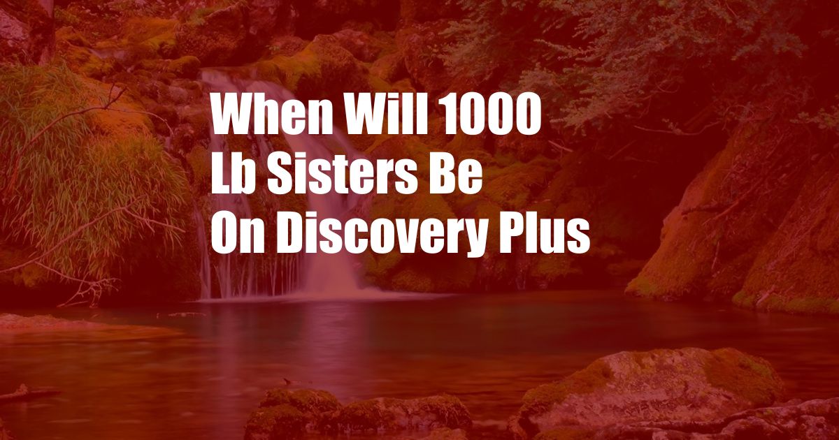 When Will 1000 Lb Sisters Be On Discovery Plus