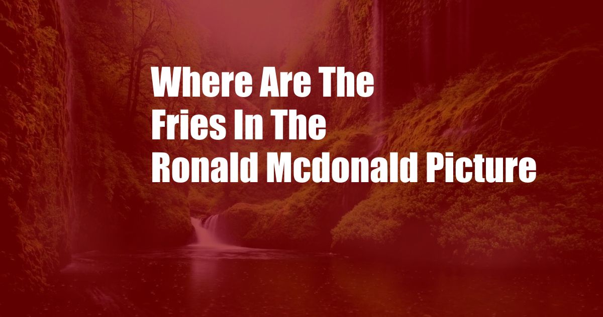 Where Are The Fries In The Ronald Mcdonald Picture
