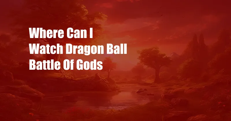 Where Can I Watch Dragon Ball Battle Of Gods