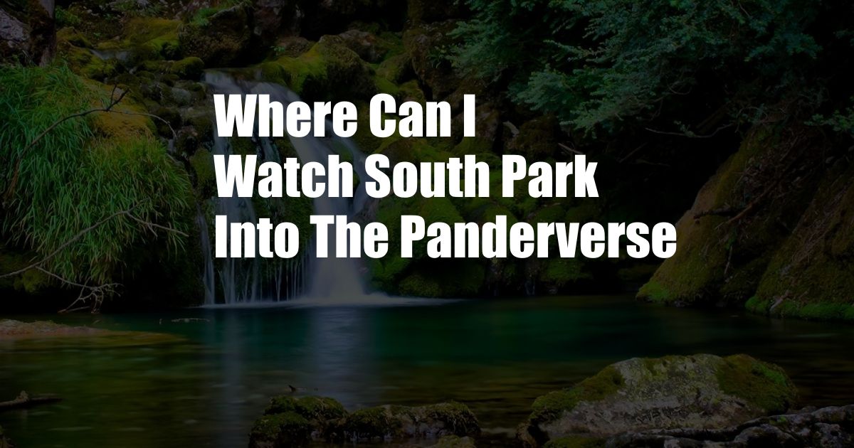 Where Can I Watch South Park Into The Panderverse