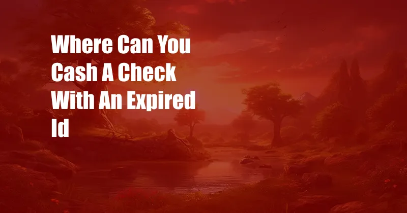 Where Can You Cash A Check With An Expired Id