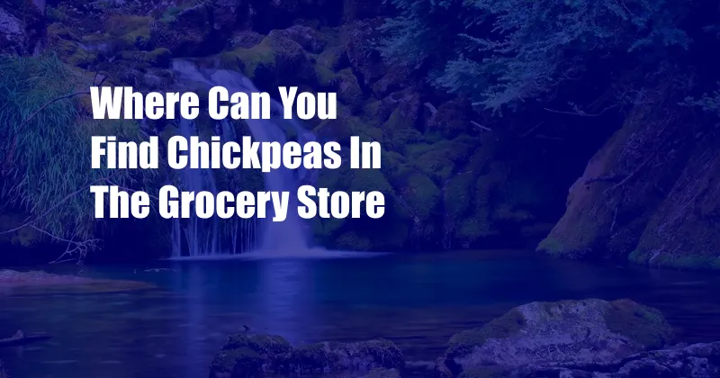 Where Can You Find Chickpeas In The Grocery Store