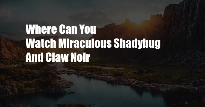 Where Can You Watch Miraculous Shadybug And Claw Noir