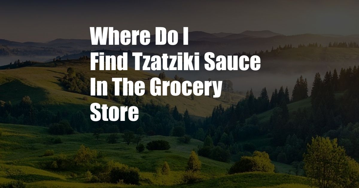 Where Do I Find Tzatziki Sauce In The Grocery Store