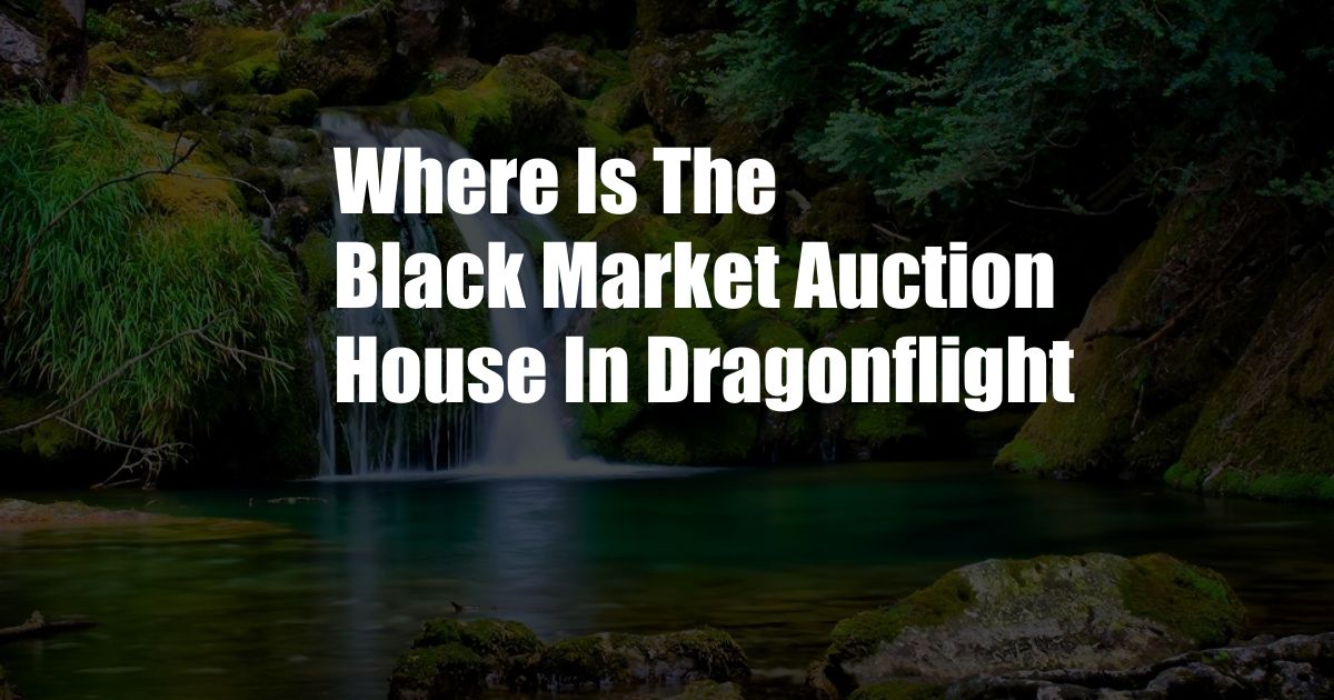 Where Is The Black Market Auction House In Dragonflight