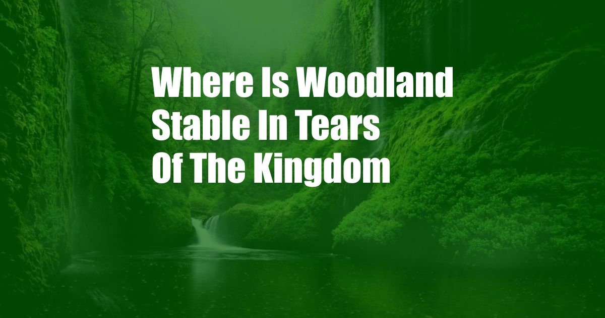 Where Is Woodland Stable In Tears Of The Kingdom