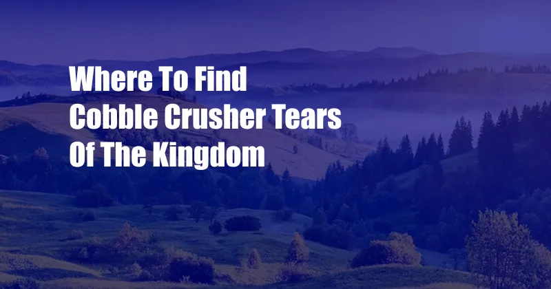 Where To Find Cobble Crusher Tears Of The Kingdom