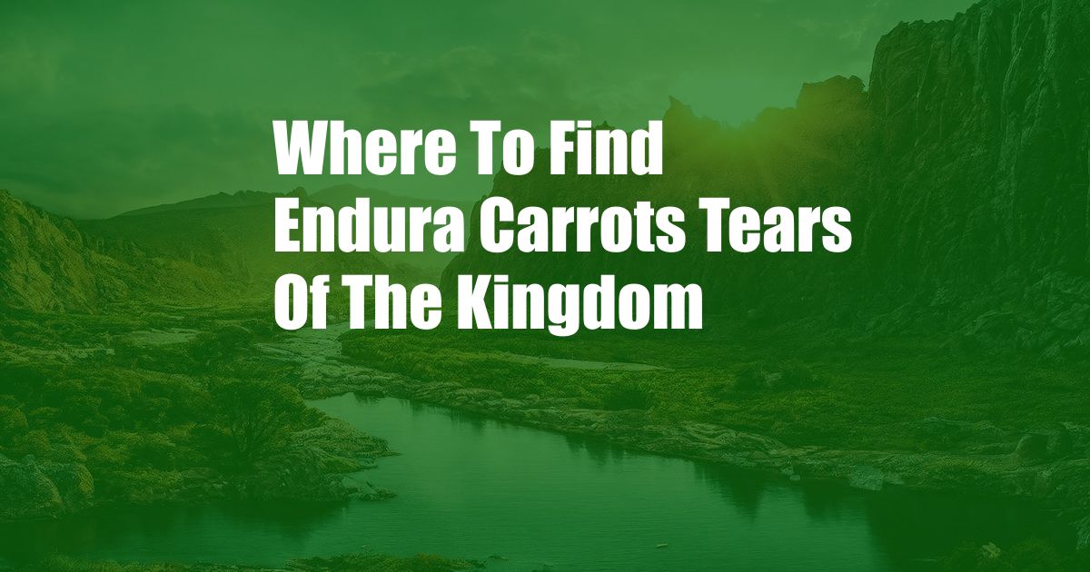 Where To Find Endura Carrots Tears Of The Kingdom