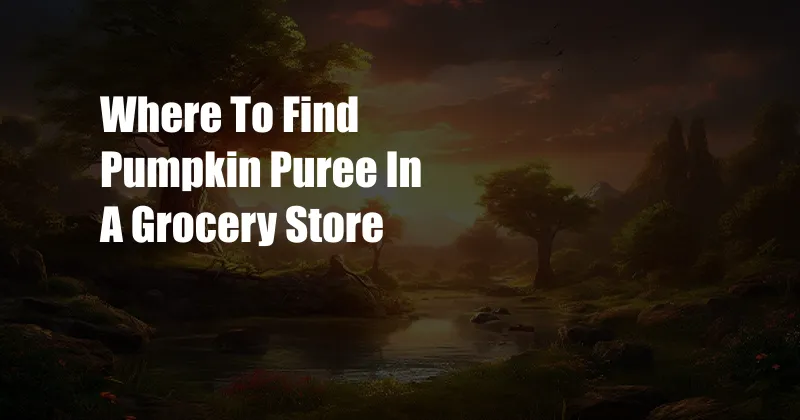 Where To Find Pumpkin Puree In A Grocery Store