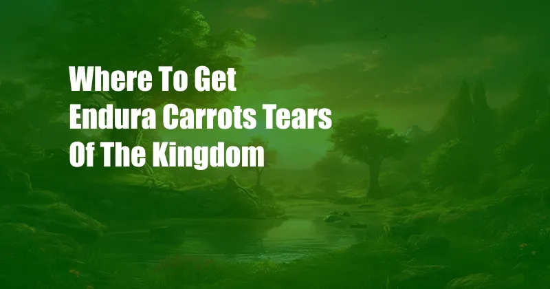 Where To Get Endura Carrots Tears Of The Kingdom