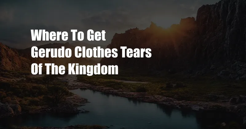 Where To Get Gerudo Clothes Tears Of The Kingdom