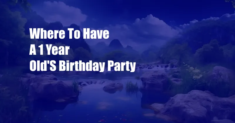 Where To Have A 1 Year Old'S Birthday Party