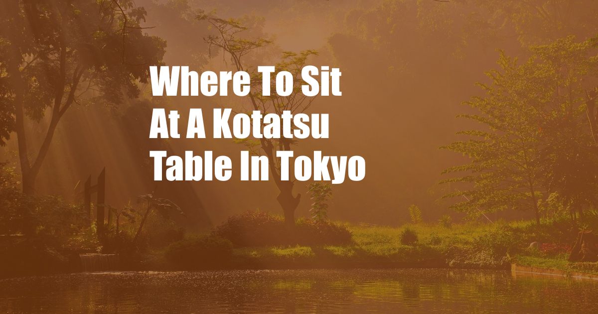 Where To Sit At A Kotatsu Table In Tokyo