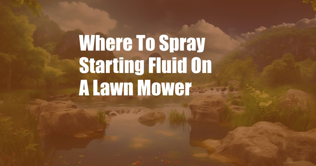 Where To Spray Starting Fluid On A Lawn Mower