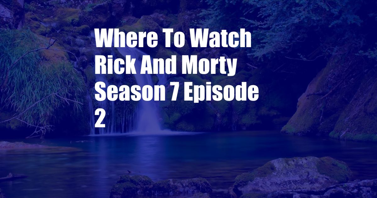 Where To Watch Rick And Morty Season 7 Episode 2