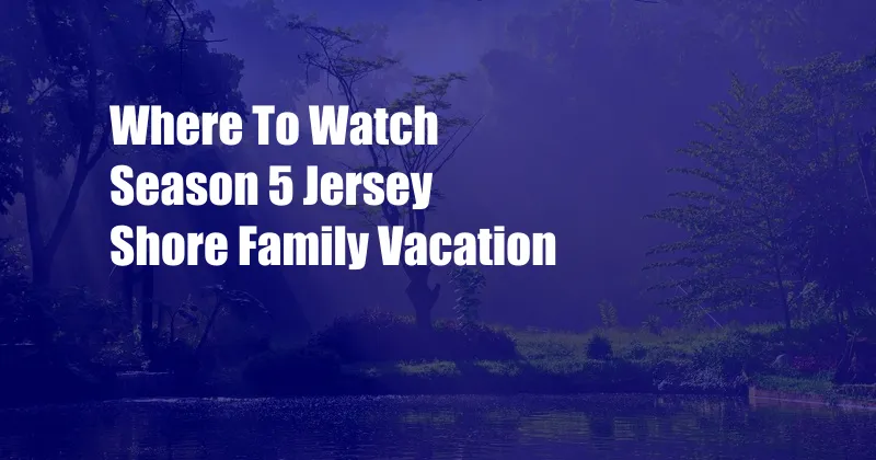 Where To Watch Season 5 Jersey Shore Family Vacation