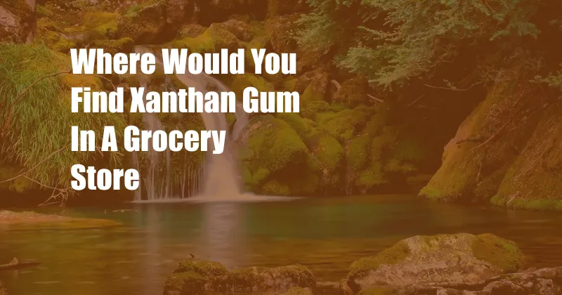 Where Would You Find Xanthan Gum In A Grocery Store