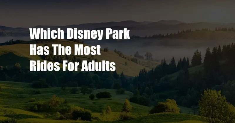 Which Disney Park Has The Most Rides For Adults