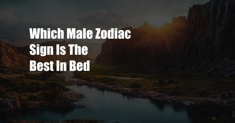 Which Male Zodiac Sign Is The Best In Bed