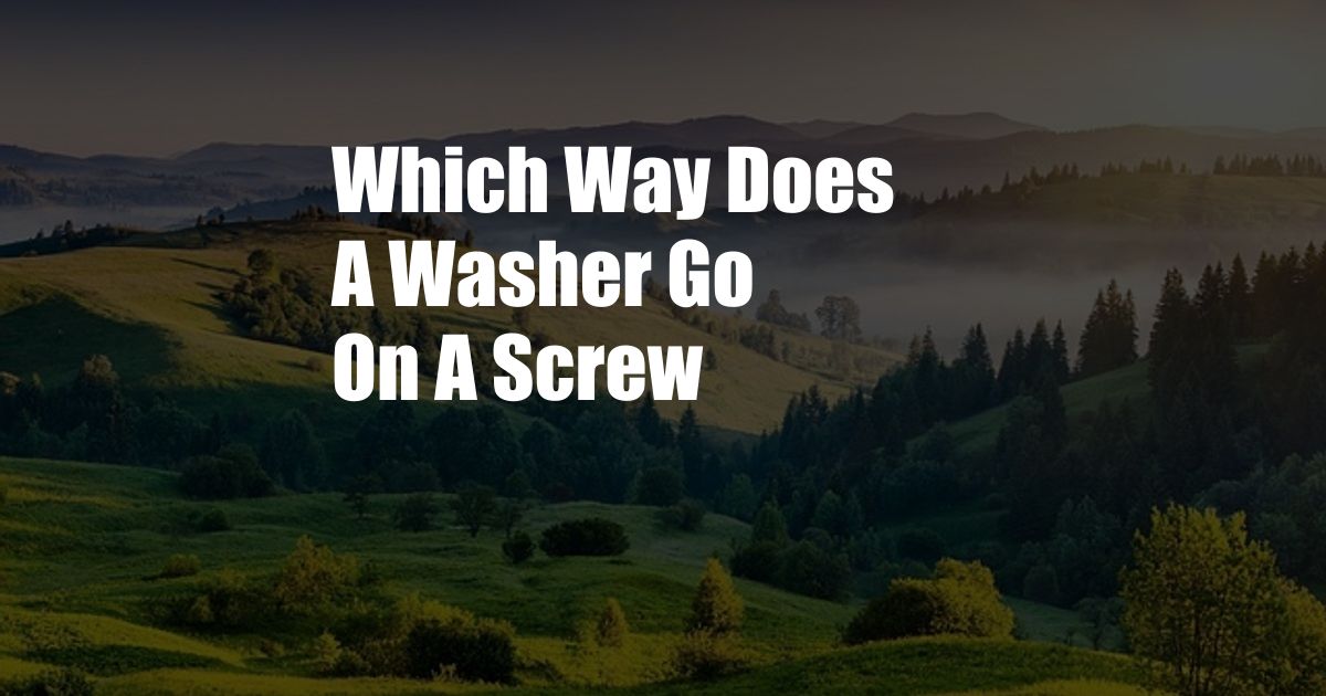 Which Way Does A Washer Go On A Screw
