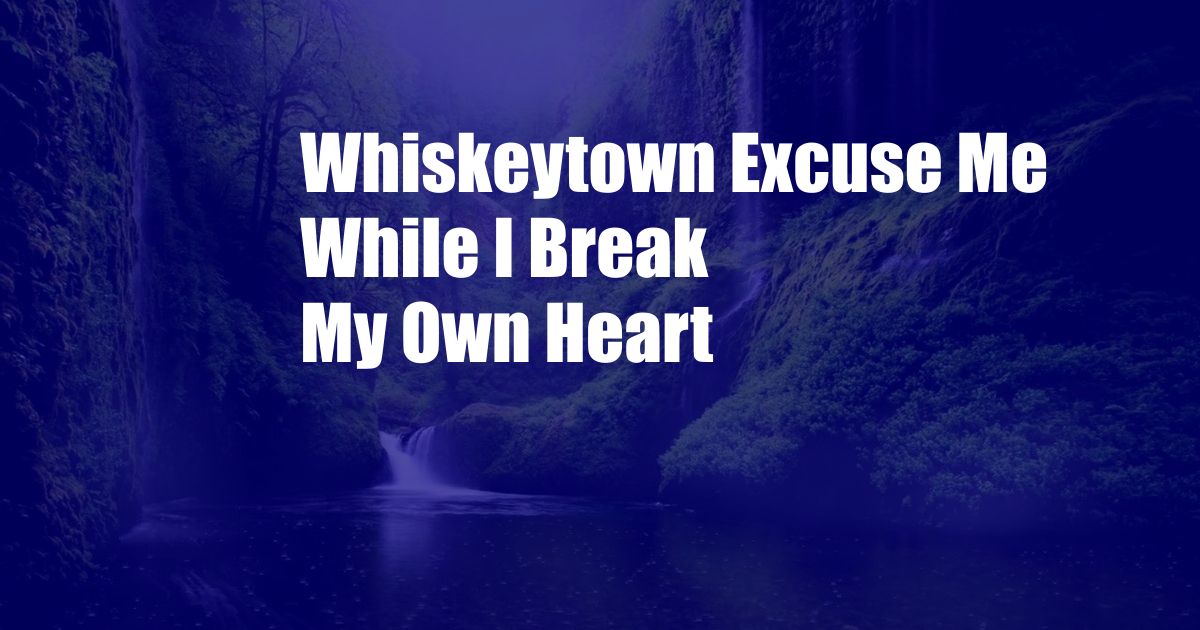 Whiskeytown Excuse Me While I Break My Own Heart