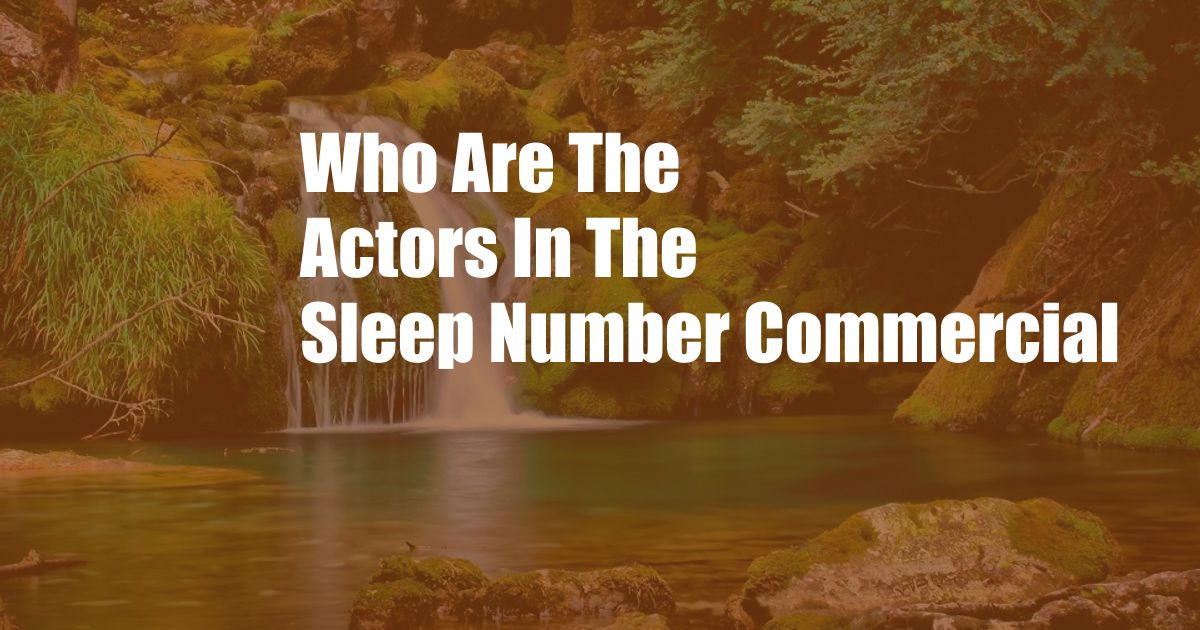 Who Are The Actors In The Sleep Number Commercial