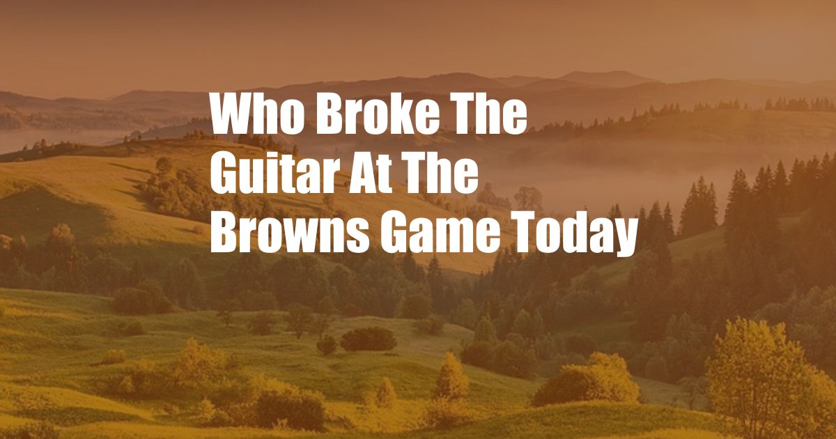 Who Broke The Guitar At The Browns Game Today