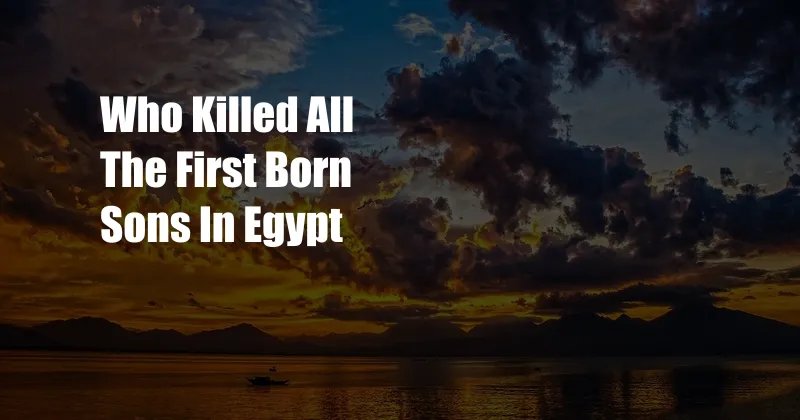 Who Killed All The First Born Sons In Egypt