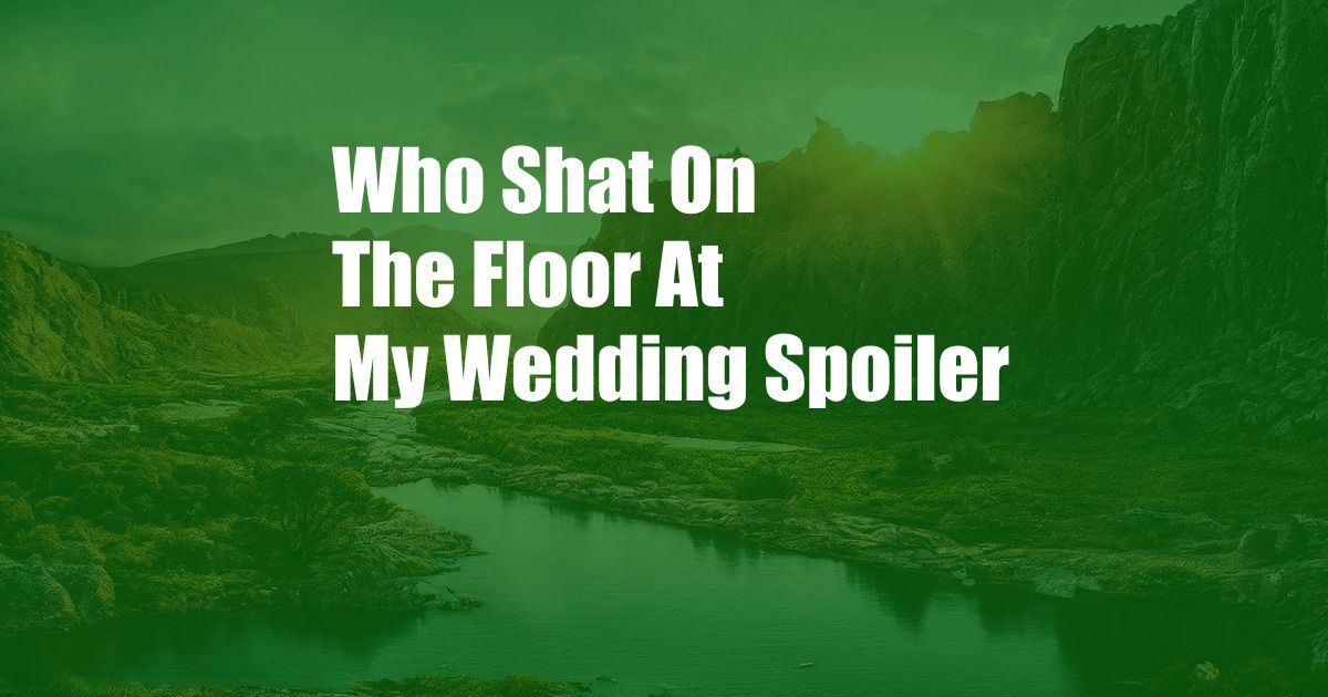 Who Shat On The Floor At My Wedding Spoiler