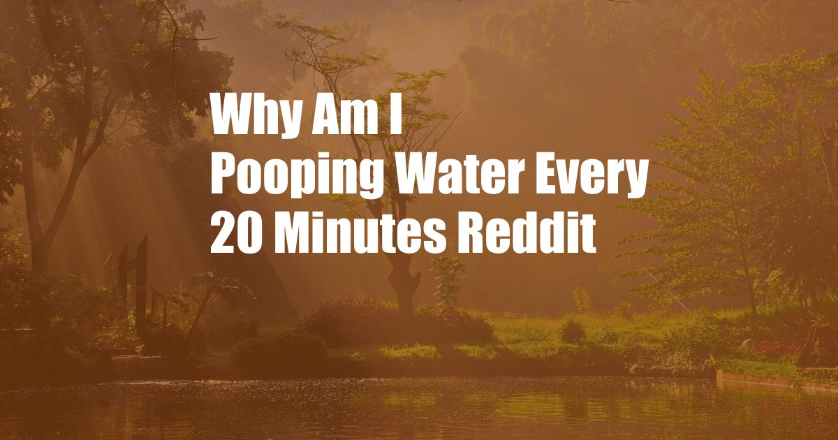 Why Am I Pooping Water Every 20 Minutes Reddit