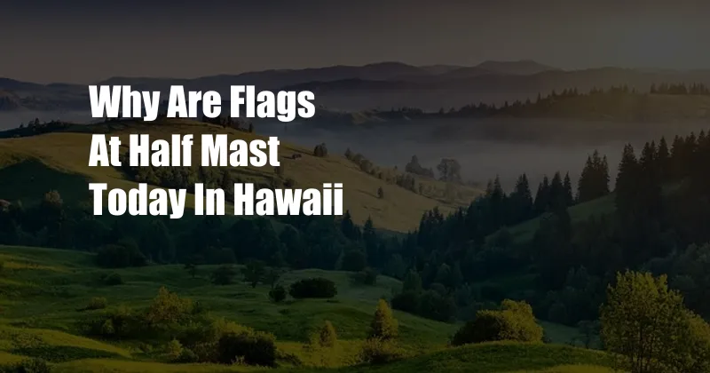 Why Are Flags At Half Mast Today In Hawaii