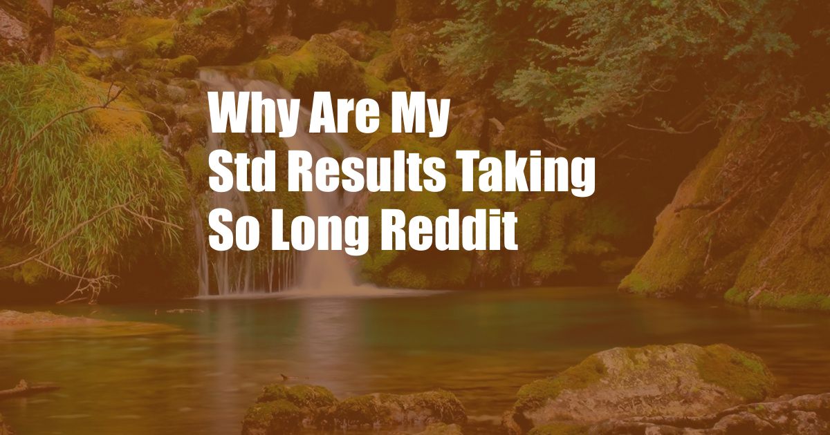 Why Are My Std Results Taking So Long Reddit