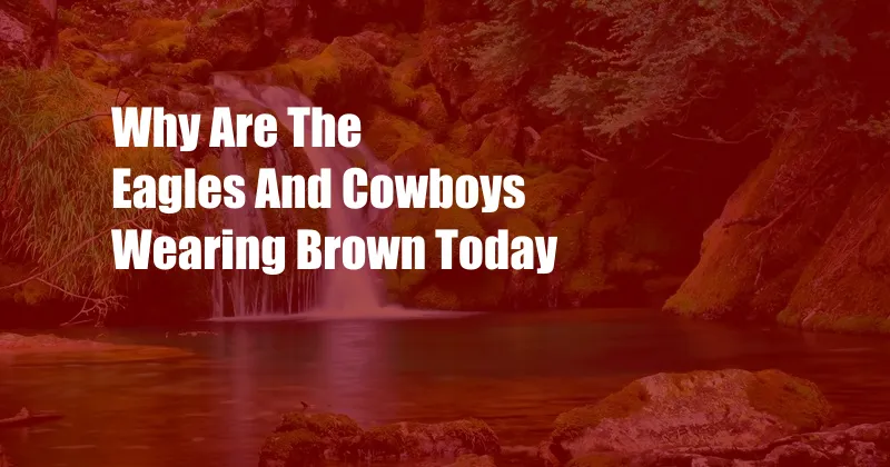 Why Are The Eagles And Cowboys Wearing Brown Today