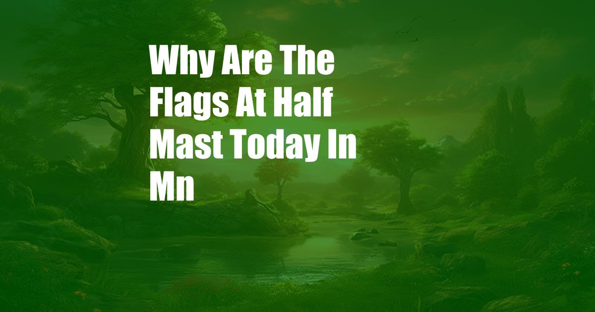 Why Are The Flags At Half Mast Today In Mn