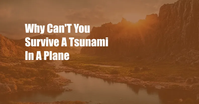 Why Can'T You Survive A Tsunami In A Plane