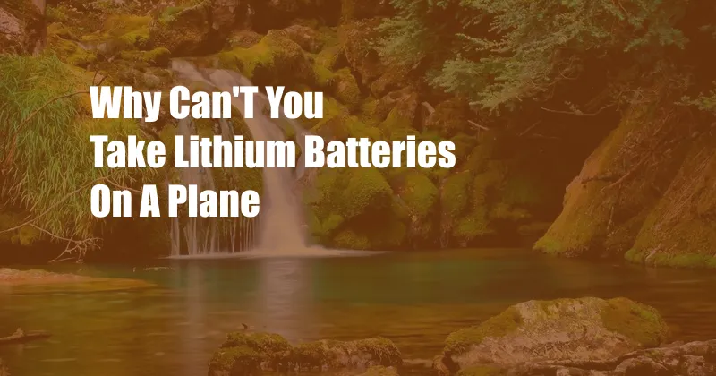 Why Can'T You Take Lithium Batteries On A Plane