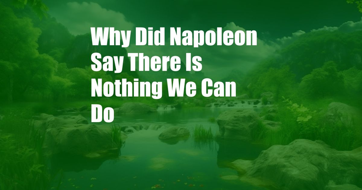 Why Did Napoleon Say There Is Nothing We Can Do