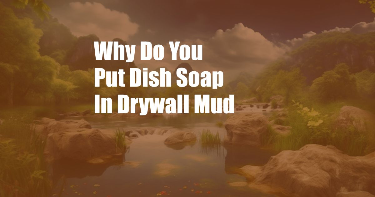 Why Do You Put Dish Soap In Drywall Mud